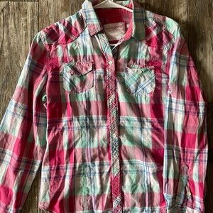 Women Watermelon Plaid Shirt